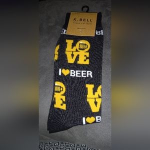 I Love Beer K. Bell men’s crew socks